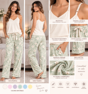 Pijama Blusa + Pantalón Ref. 01-100